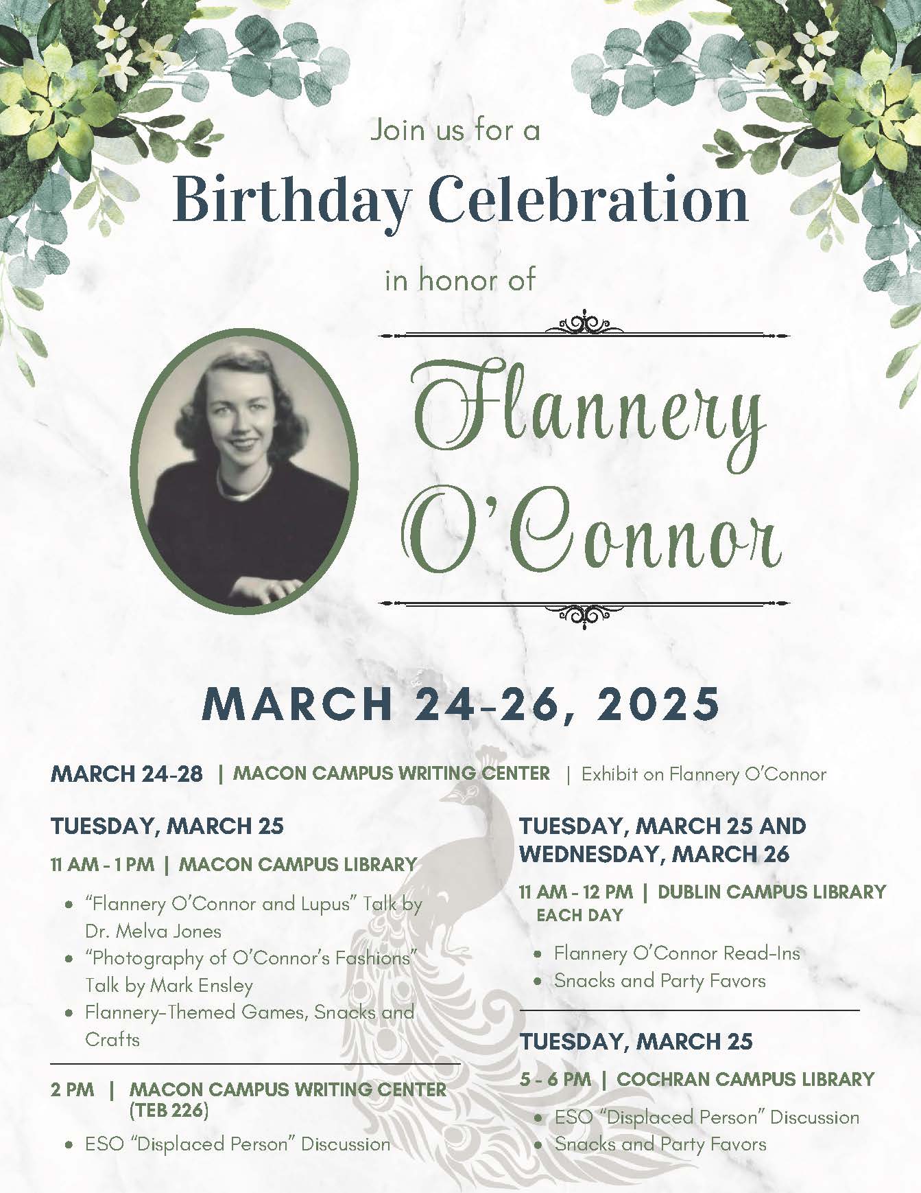 MGA Plans Events To Mark 100th Birthday Of Flannery O’Connor